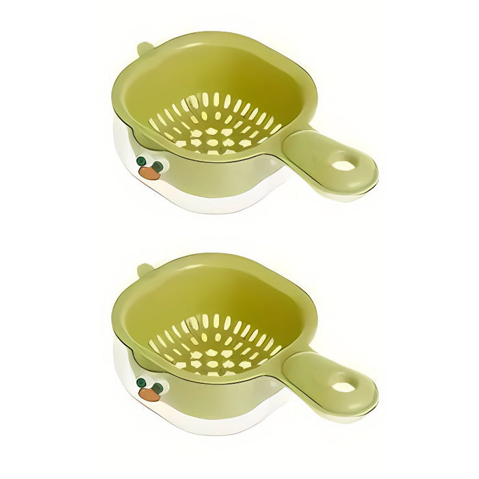 Duckbill Double Layer Draining Basket for Vegetable Washing