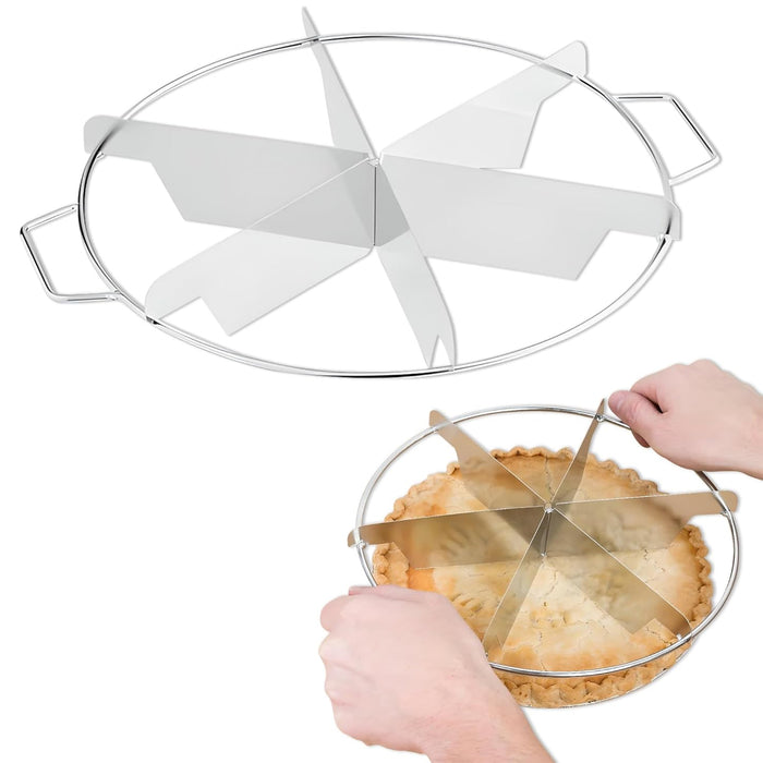 6-Blade Stainless Steel Round Pizza and Cake Cutter 31 x 26.5 cm