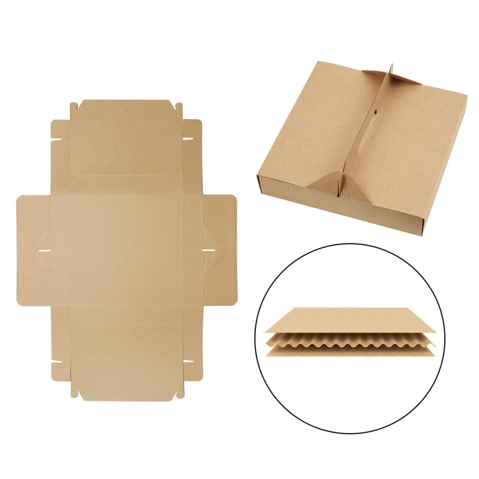 50pcs Degradable Kraft Paper Pizza Boxes – 9/12 Inch
