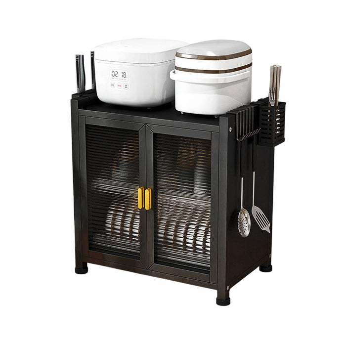 Dish Storage Rack With Magnetic Door Carbon Steel Acrylic