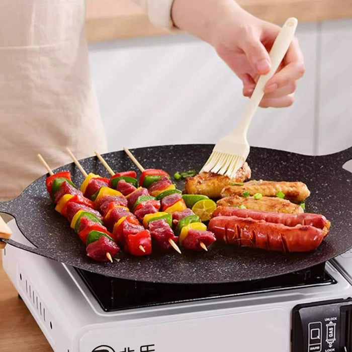 Korean Nonstick BBQ Grill Pan for Stovetop Barbecue Portable Hot Plate Outdoor