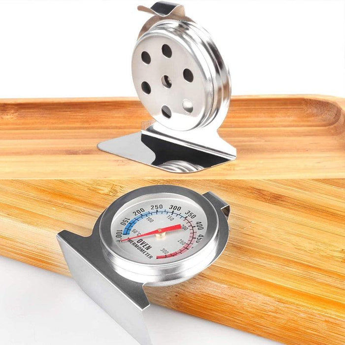 Stainless Steel Oven Thermometer with Large Dial Red Indicator