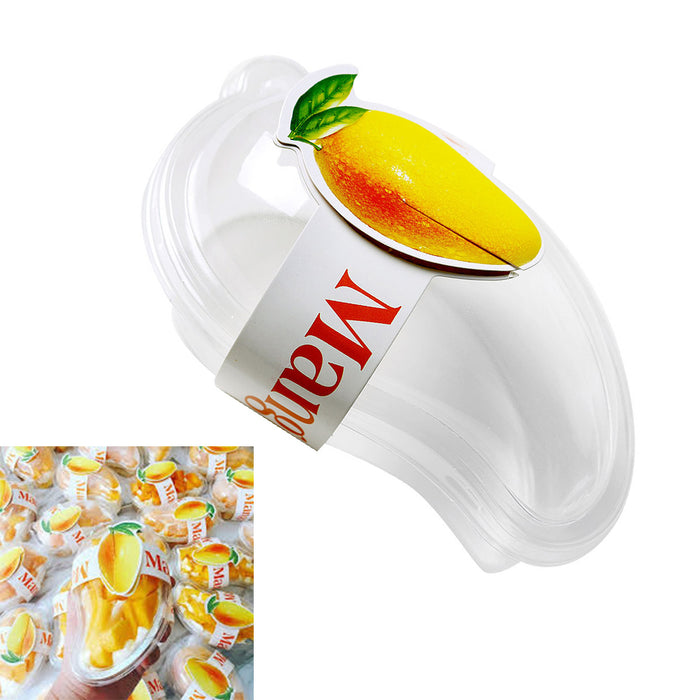 100 Pcs Clear Mango-Shaped Cake Boxes for Mousse Fruit Layered Desserts