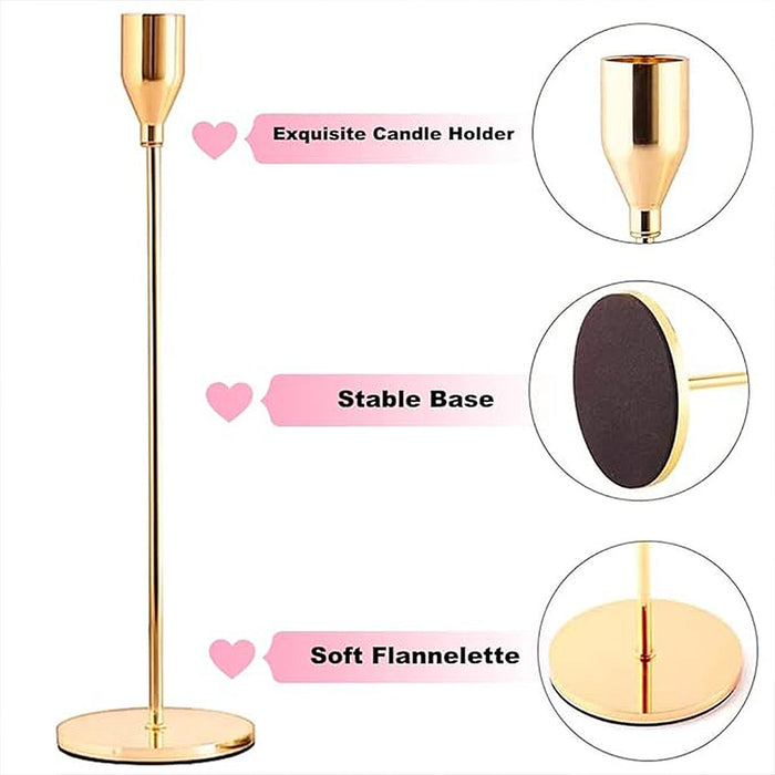 3PCS Decorative Metal Candlestick Holders Set
