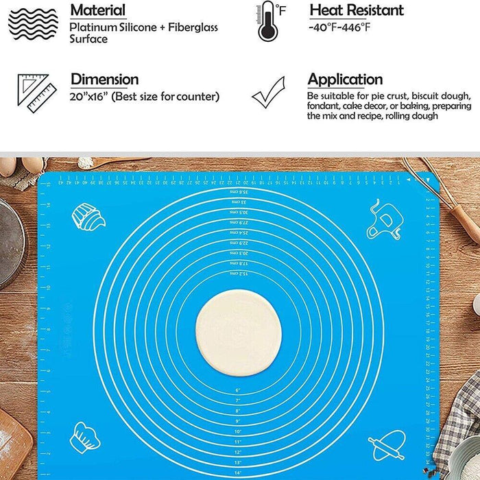 Silicone Rolling Mat Food Grade Non Stick with Measurement Scales