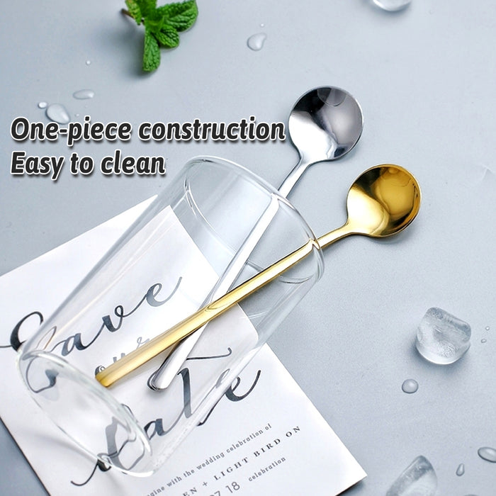 24 Pcs Stainless Steel Stirring Spoons 13cm 15cm Gold Silver