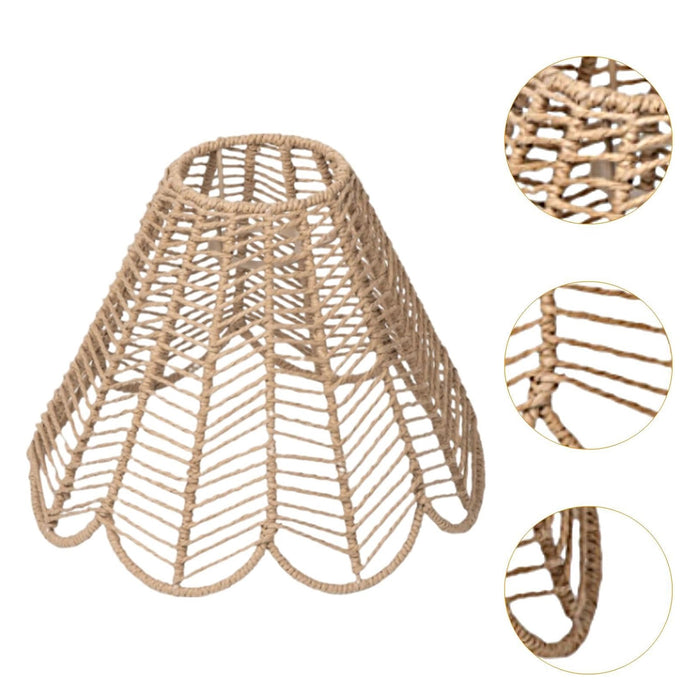 Paper Rope Chandelier Cover Khaki Hand Woven Country Style