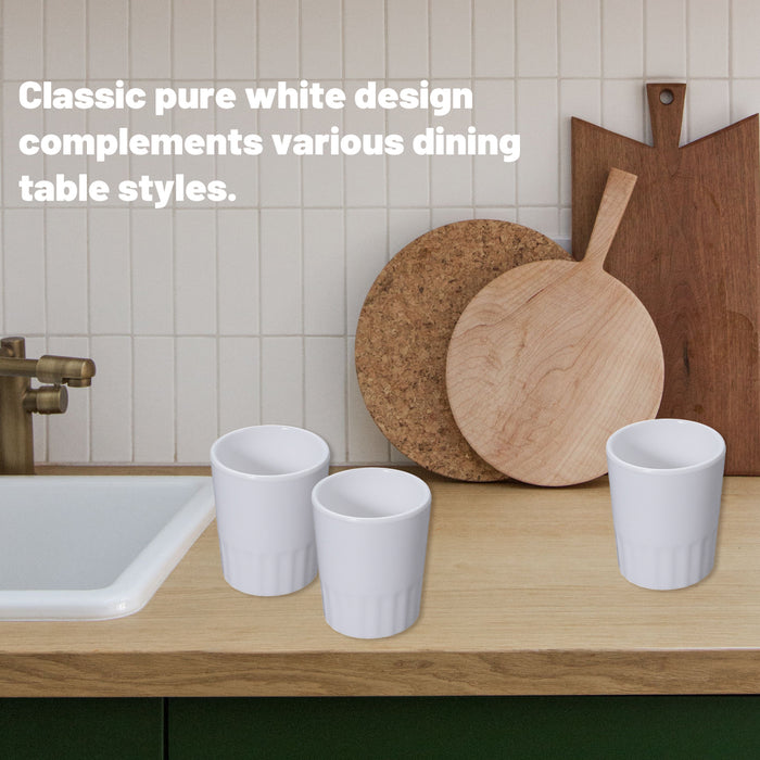 10 Pcs Melamine Tumbler Mugs Shatterproof White 98mm