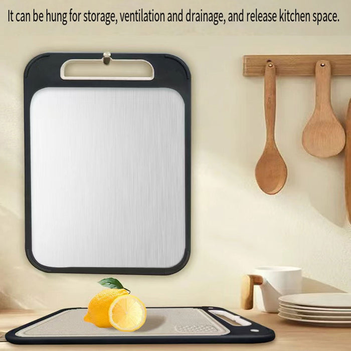 304 Stainless Steel Double Sided Cutting Board Wheat Straw