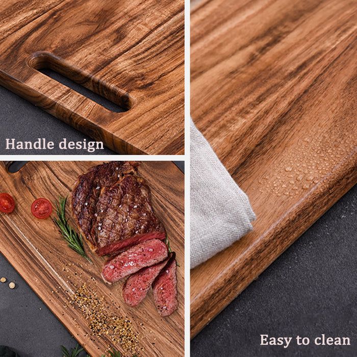 Acacia Wood Cutting Board Thick Knife Friendly Handle