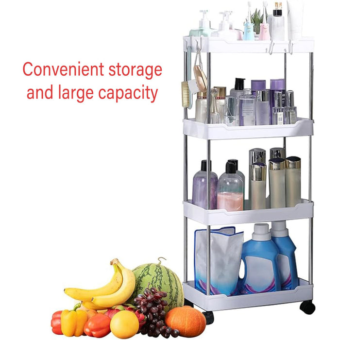 3 or 4 Tier Rolling Storage Cart with 360-Degree Wheels