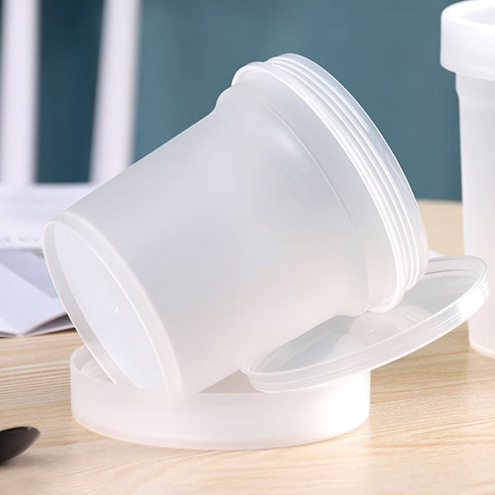 50 Pcs Dessert Takeaway Cups with Double Lids 300ml 500ml