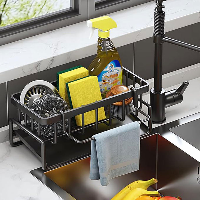 1 Piece Carbon Steel Kitchen Sink Storage Rack with Drainage