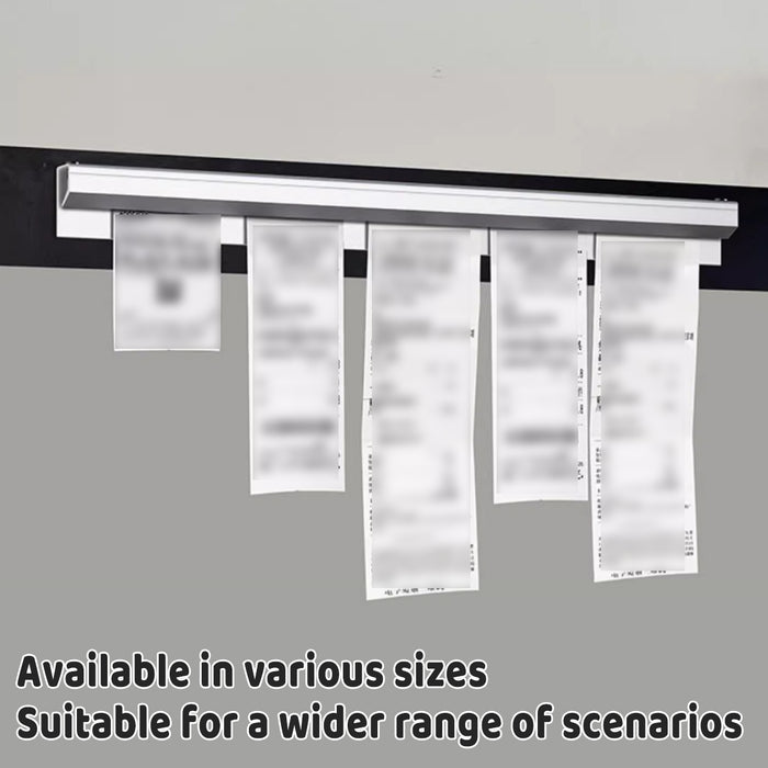 50cm Aluminum Alloy Ticket Holder with Glass Bead Rail Self-Adhesive