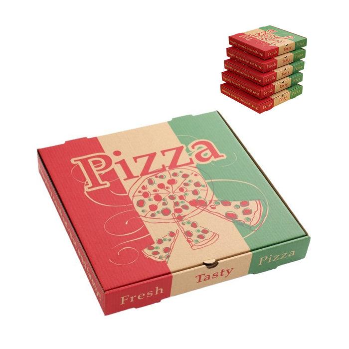 50 Pcs Pizza Packing Box with Foil Lining Recyclable Cardboard 7 to 13 inch