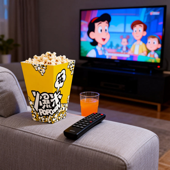 100 Pcs Oil-Proof Disposable Popcorn Snack Boxes in 2 Sizes