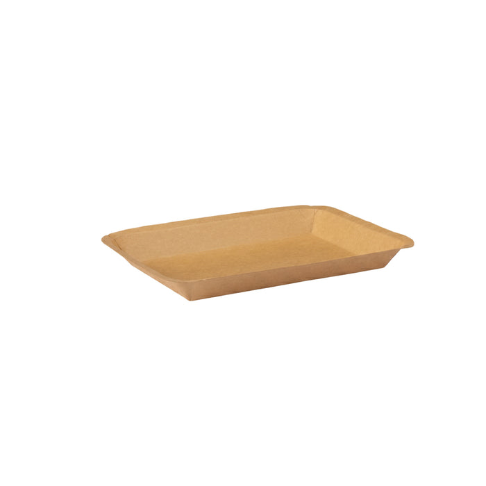100 Pcs Kraft Paper Plates Water and Oil Resistant Rectangular