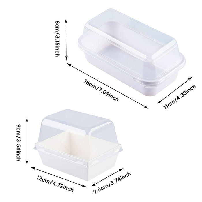 100 Pcs Clear Dessert Packaging Boxes with Insert Tray for Cupcakes in 2 Sizes