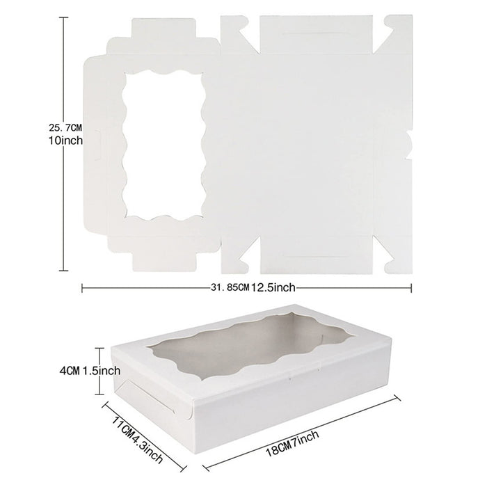 50 Pcs Kraft Cake Boxes with Clear Window Food-Grade in 3 Colors