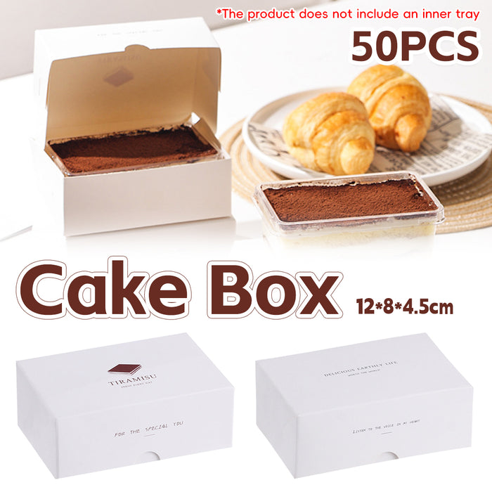 50 Pcs Food-Safe Disposable Baking Pastry Packaging Boxes