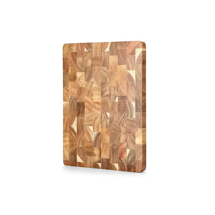 Wood Cutting Board with Geometric Pattern Inner Handle 34cm