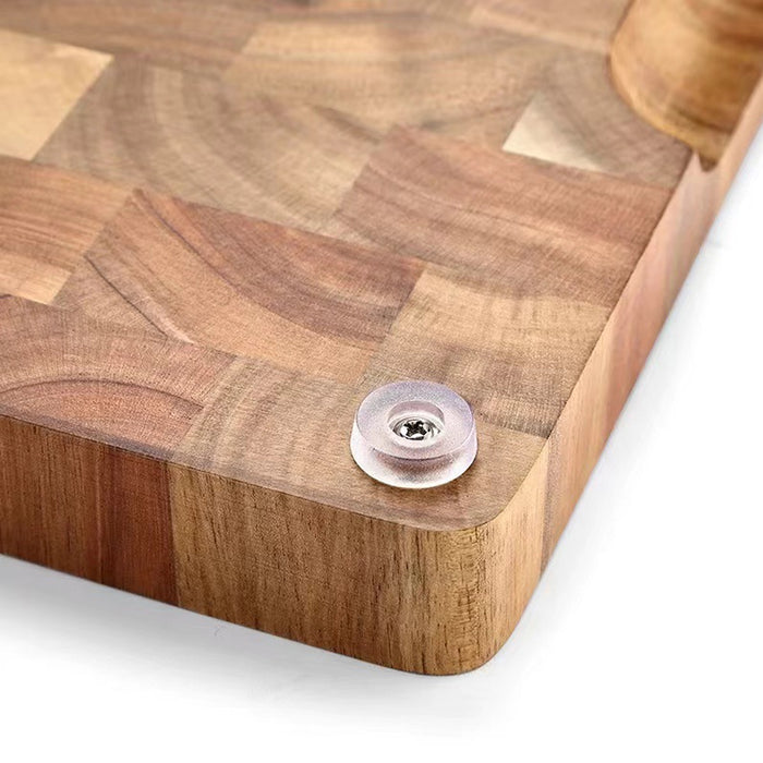 Wood Cutting Board with Geometric Pattern Inner Handle 34cm