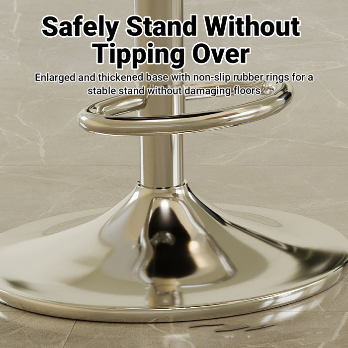 Adjustable Bar Stool with Back Anti-Slip Steel Base