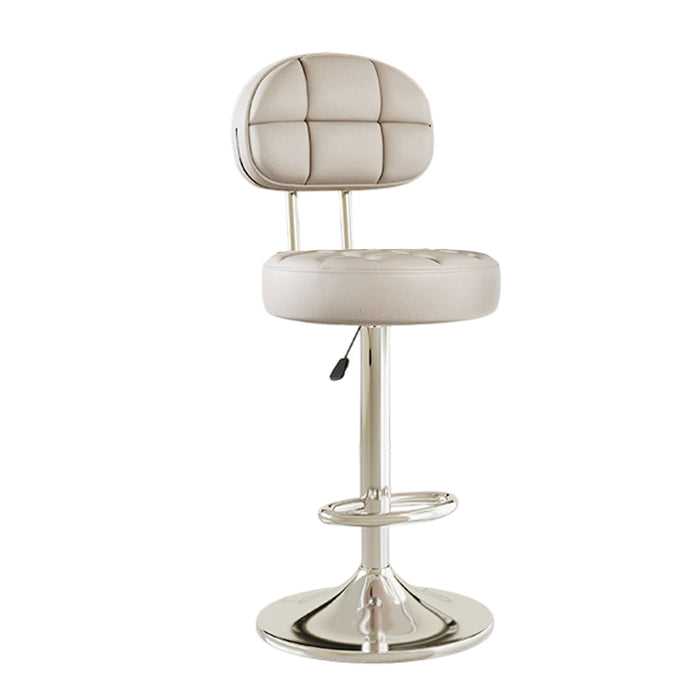 Adjustable Bar Stool with Back Anti-Slip Steel Base