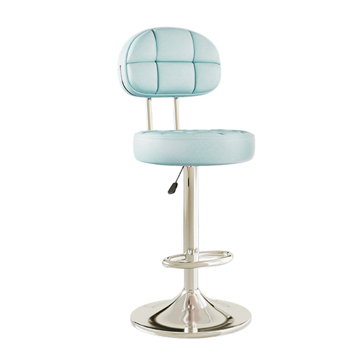 Adjustable Bar Stool with Back Anti-Slip Steel Base