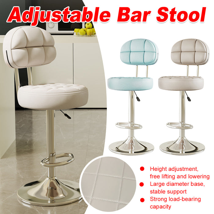 Adjustable Bar Stool with Back Anti-Slip Steel Base
