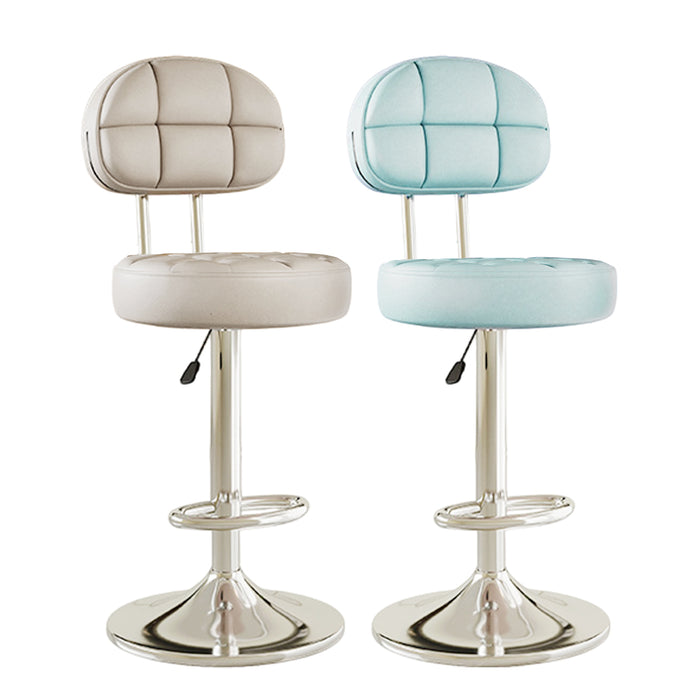 Adjustable Bar Stool with Back Anti-Slip Steel Base