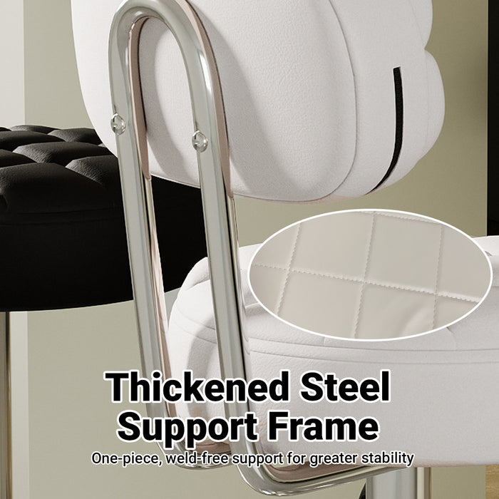 Adjustable Bar Stool with Back Anti-Slip Steel Base