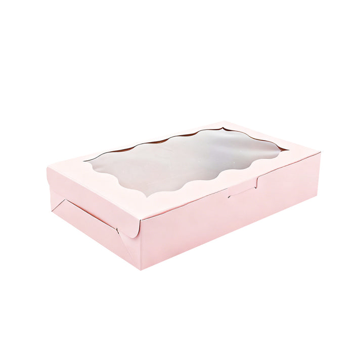 50 Pcs Kraft Cake Boxes with Clear Window Food-Grade in 3 Colors