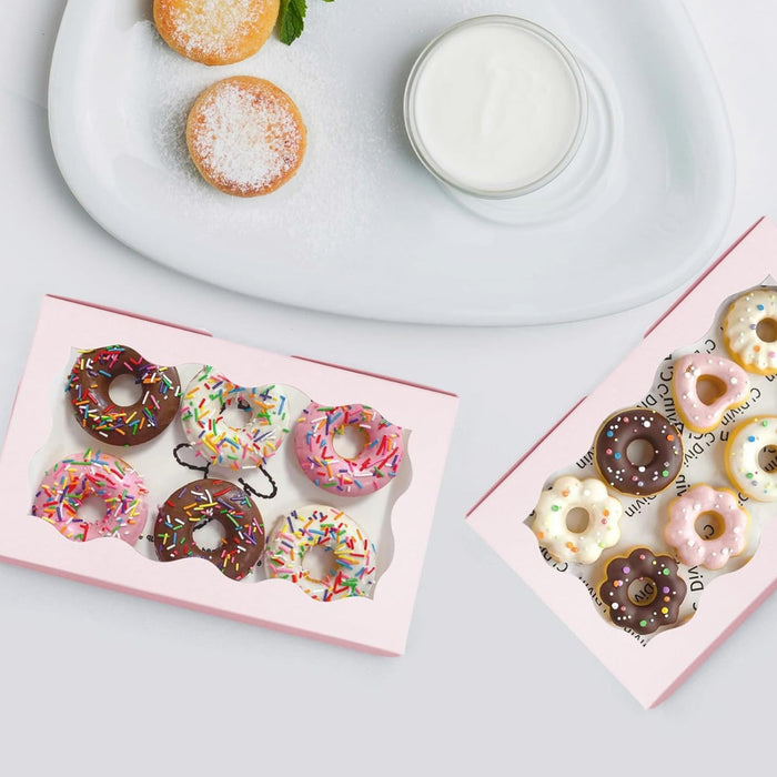 50 Pcs Kraft Cake Boxes with Clear Window Food-Grade in 3 Colors