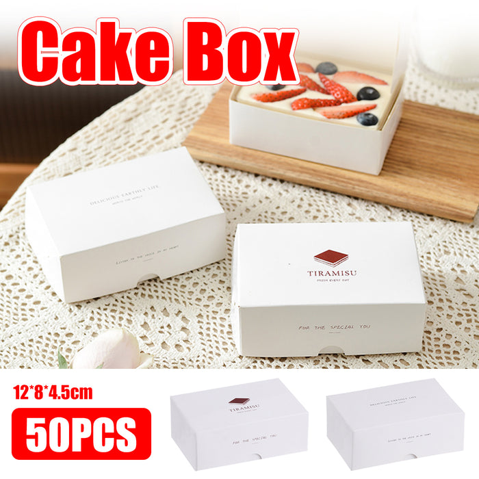 50 Pcs Food-Safe Disposable Baking Pastry Packaging Boxes