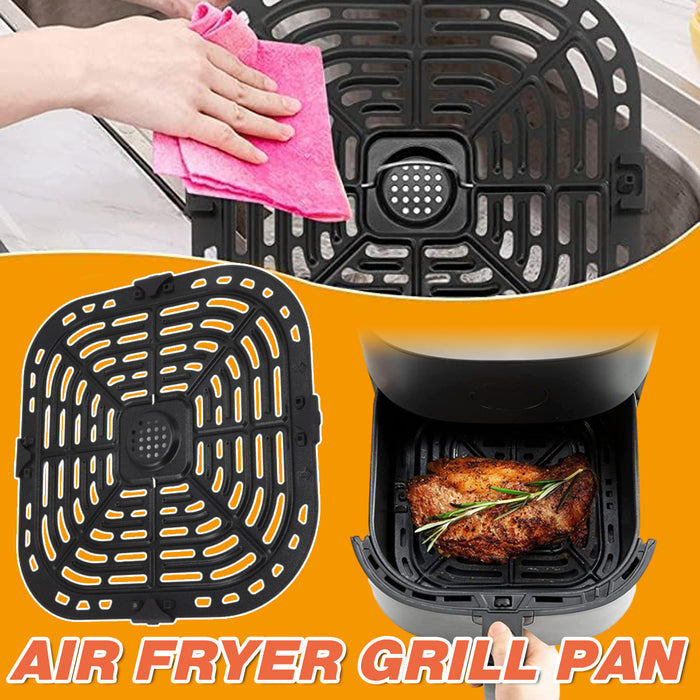 Air Fryer Steaming Plate with Corner Protectors Oil Separator 23x24cm