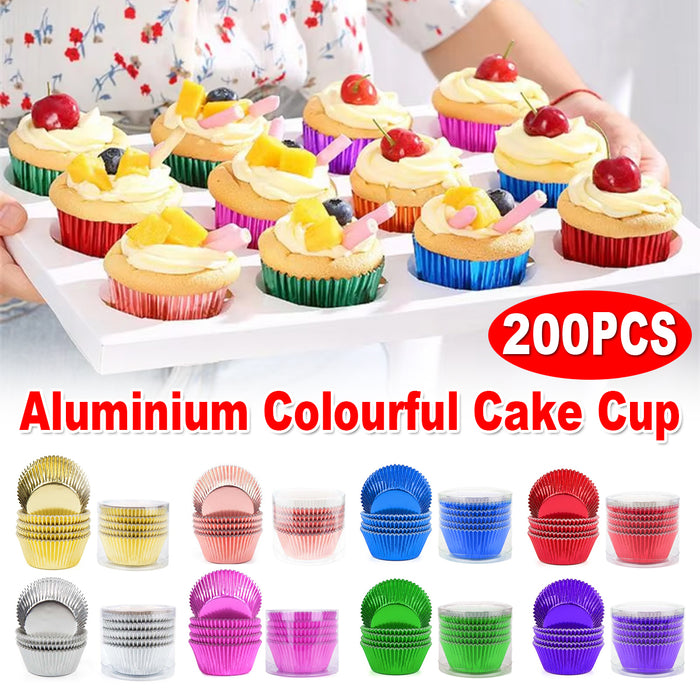 200 PCS Colored Baking Paper Cupcake Trays Muffin Liners for Party Baking