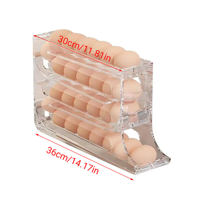 Automatic Scrolling Egg Rack Holder 2-Tier or 4-Tier Space-Saving Egg Storage