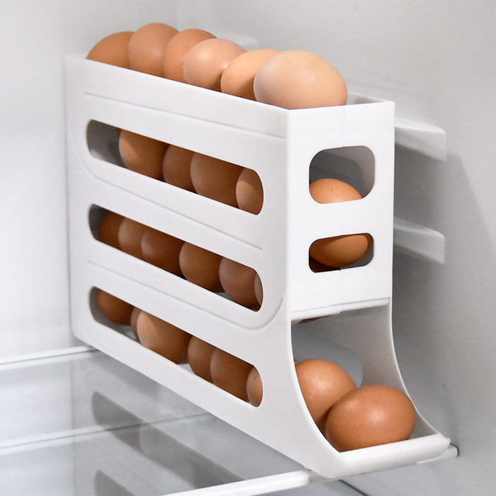 Automatic Scrolling Egg Rack Holder 2-Tier or 4-Tier Space-Saving Egg Storage