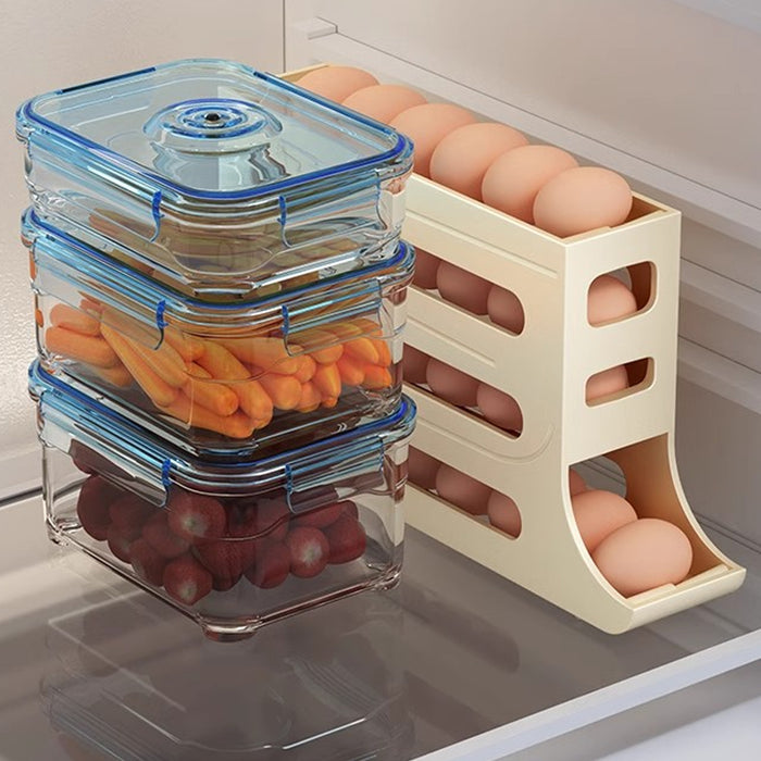 Automatic Scrolling Egg Rack Holder 2-Tier or 4-Tier Space-Saving Egg Storage