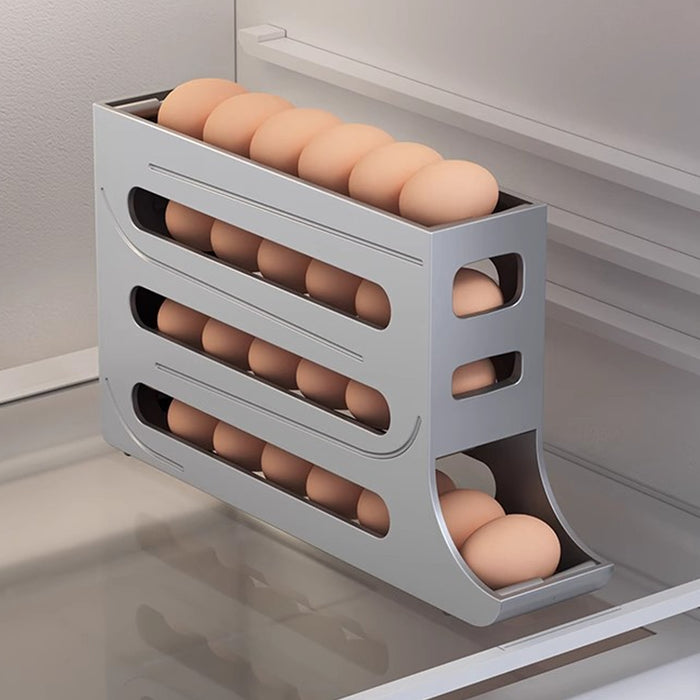 Automatic Scrolling Egg Rack Holder 2-Tier or 4-Tier Space-Saving Egg Storage