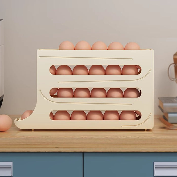 Automatic Scrolling Egg Rack Holder 2-Tier or 4-Tier Space-Saving Egg Storage