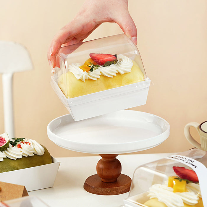 100 Pcs Clear Dessert Packaging Boxes with Insert Tray for Cupcakes in 2 Sizes