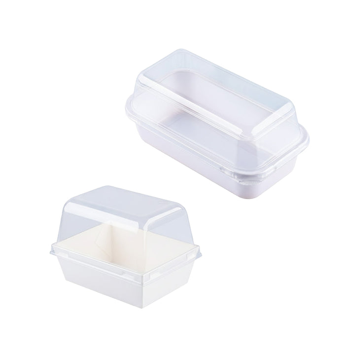 100 Pcs Clear Dessert Packaging Boxes with Insert Tray for Cupcakes in 2 Sizes