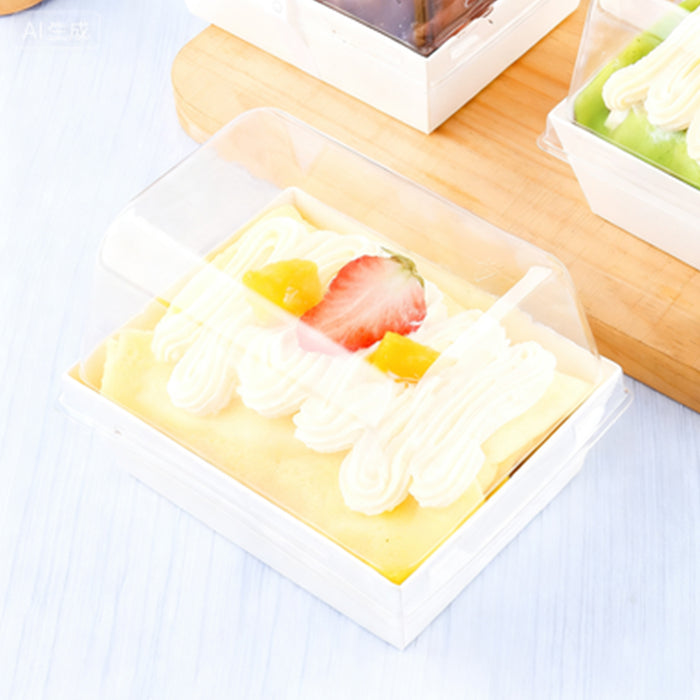 100 Pcs Clear Dessert Packaging Boxes with Insert Tray for Cupcakes in 2 Sizes