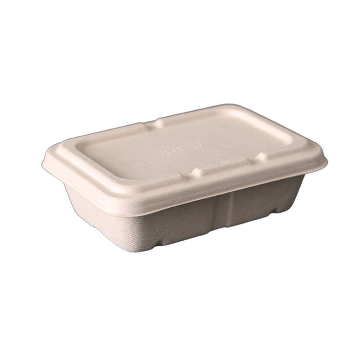 50 Pcs Square Biodegradable Pulp Lunch Boxes Leak-Proof Microwave Freezer Safe 650-950 ml