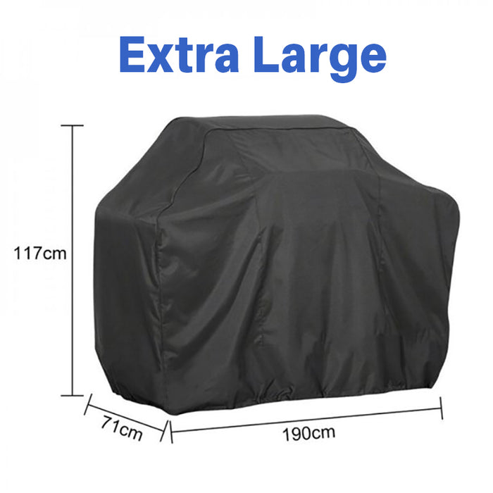 BBQ Grill Cover All-Weather Oxford Cloth Black with Locking Rope