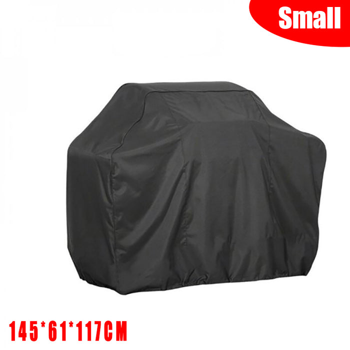 BBQ Grill Cover All-Weather Oxford Cloth Black with Locking Rope