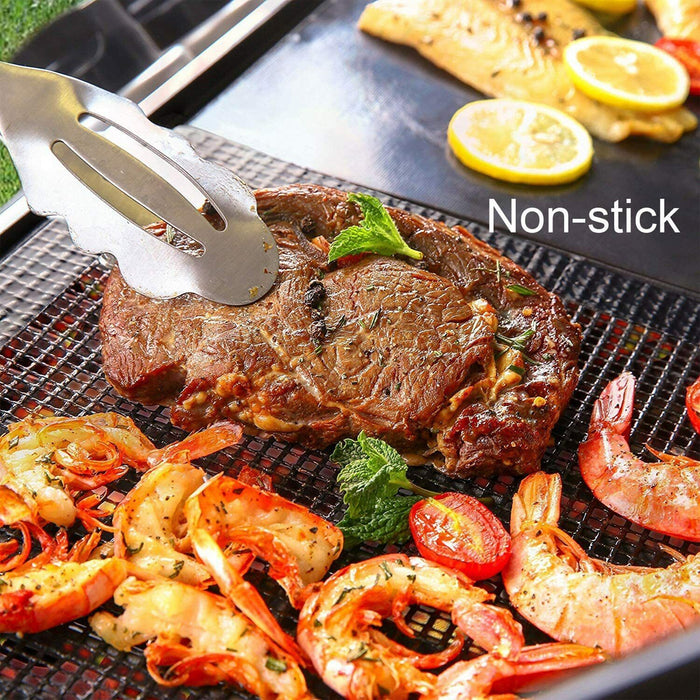 Non-Stick BBQ Grill Mat Teflon Fiberglass Reusable Up to 260°C 2 Sizes 3 / 6 / 10 Pcs