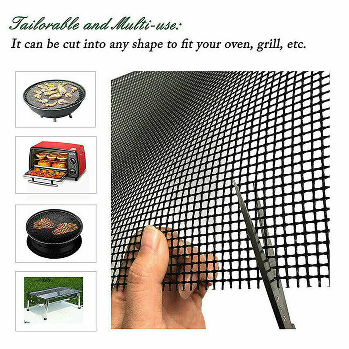 Non-Stick BBQ Grill Mat Teflon Fiberglass Reusable Up to 260°C 2 Sizes 3 / 6 / 10 Pcs